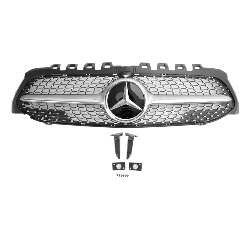 Benz A-Class W177 2019-2023 Diamond Front Bumper Grille Black/Chrome