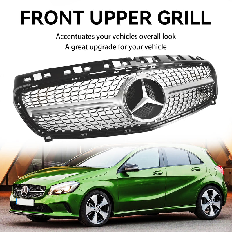 Mercedes Benz A CLASS W176 2013-2015 Front Bumper Grille Grill Black/Chrome