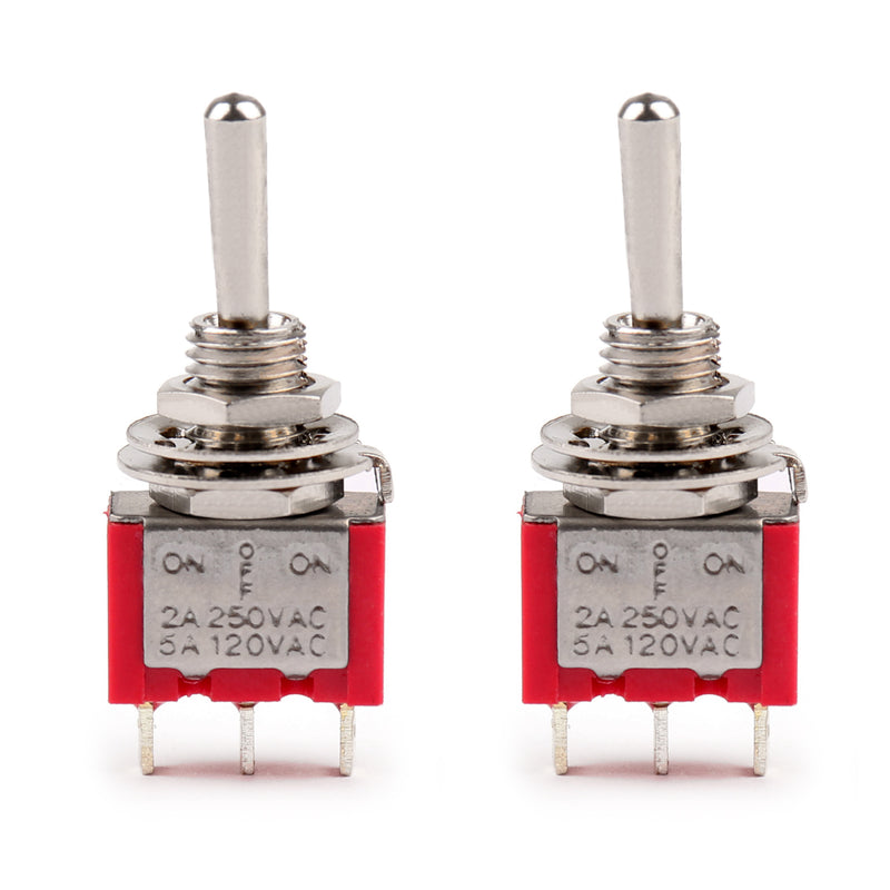 6mm MTS-103 Toggle Switch 3 Pin 3 Position SPDT ON-OFF-ON 5A/125VAC 2A/250VAC