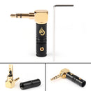 1PCS 3.5mm 3 Pole TRS 90¡ãStereo Male Audio Plug Connector For Headphone Black