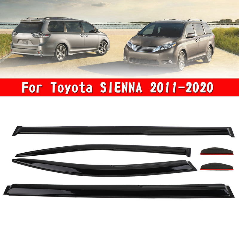 Window Visors Vent Rain Guard Shield Wind Deflector For Toyota Sienna 2011-2020