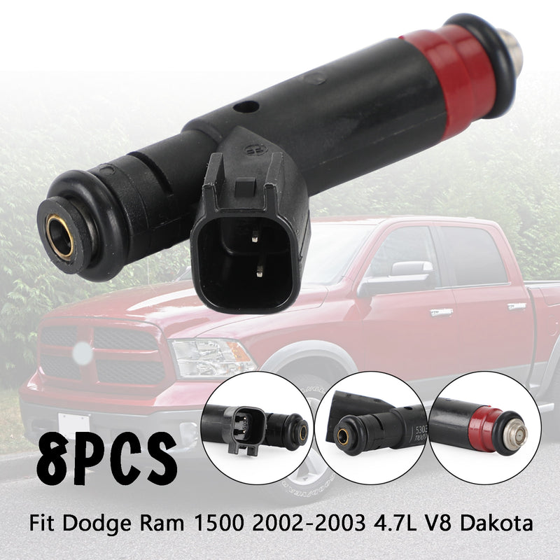 8PCS Fuel Injectors 53032145AA Fit Dodge Ram 1500 2002-2003 4.7L V8 Dakota Generic
