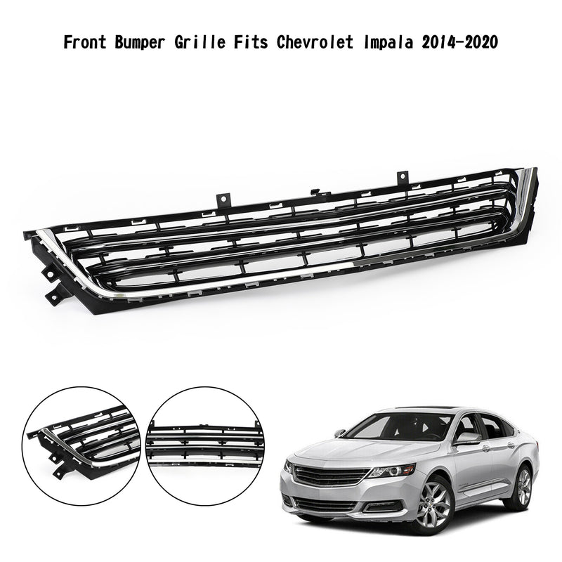 Front Bumper Lower Grille Fit Chevrolet Impala 2014-2020 Chrome Black 23455348 Generic