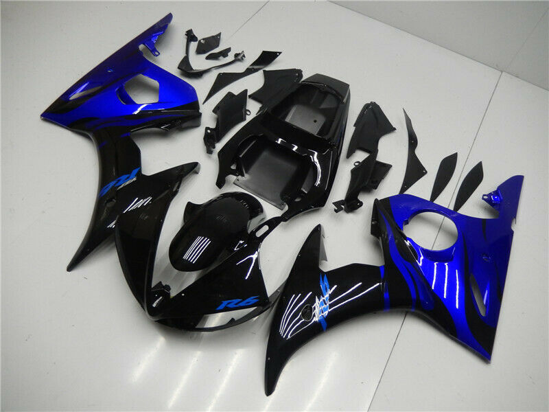 Fairing Injection Plastic Kit w/bolt Fit For YAMAHA 2005 YZF R6 Blue Black Generic