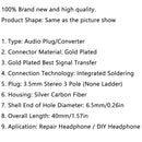 4PCS Mini 3.5mm 3 Pole Stereo Plug Fit DIY Headphone Audio Connector Gold