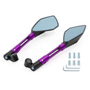 Universal CNC Aluminum Motorcycle Handlebar Rear View Mirrors Blue Anti-glare Mirror for Honda for Yamaha for Suzuki Generic