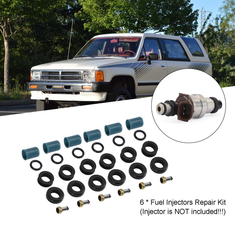 6PCS Fuel Injectors Repair Seal Rebuild Kit fit Toyota 3VZE 1988-1995 3.0L Truck