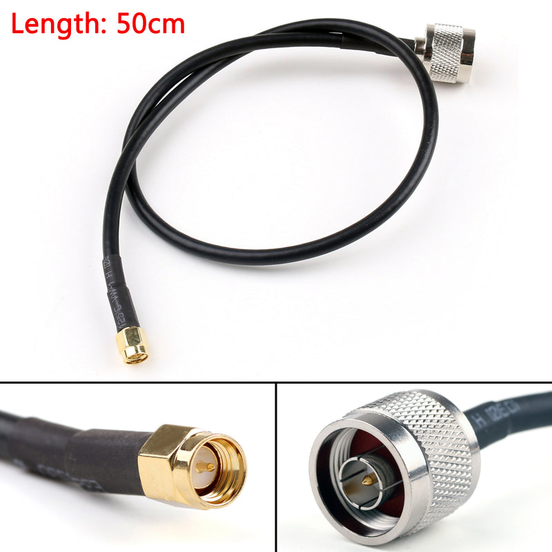 50cm RG58 Cable N Male Plug To SMA Male Plug Straight Crimp Pigtail 20in