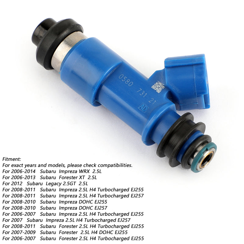 1PCS Dark Blue 565cc Fuel Injectors Fit WRX / STI 16611-AA720 2.5L Generic