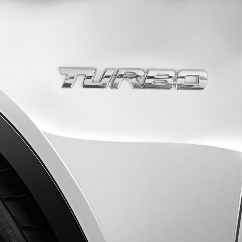 Metal 3D Turbo Logo Car Emblem Badge Sticker Trunk Bumper Decal Silver Generic