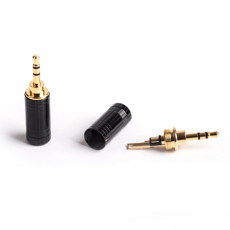 2PCS Mini 2.5mm Stereo 3 Pole Plug Audio Connector For DIY Headphone Black