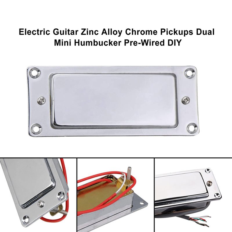 Electric Guitar Zinc Alloy Chrome Pickups Dual Mini Humbucker Pre-Wired DIY
