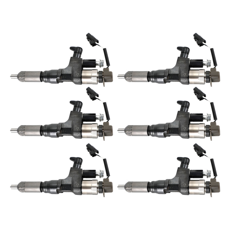 1984-2018 Hino J08E Kobelco 3.8 4.7 Diesel 6PCS Fuel Injectors 095000-6593