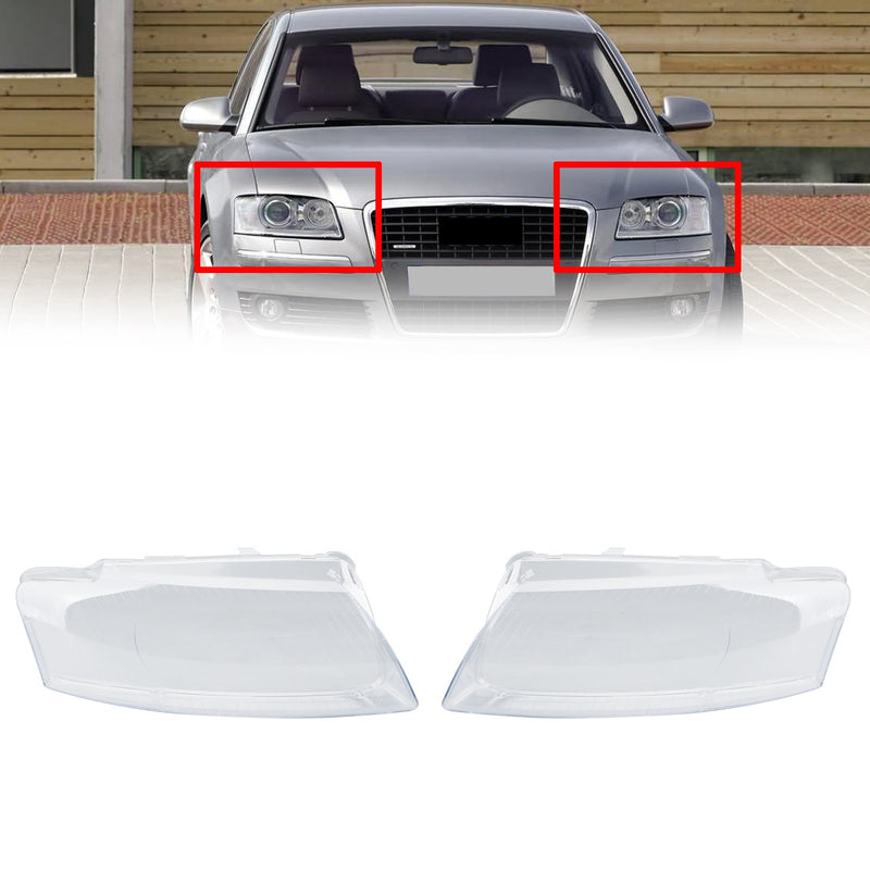 Headlight Cover Headlamp Lens Left For AUDI A8 D3 2005-2010 Clear Generic