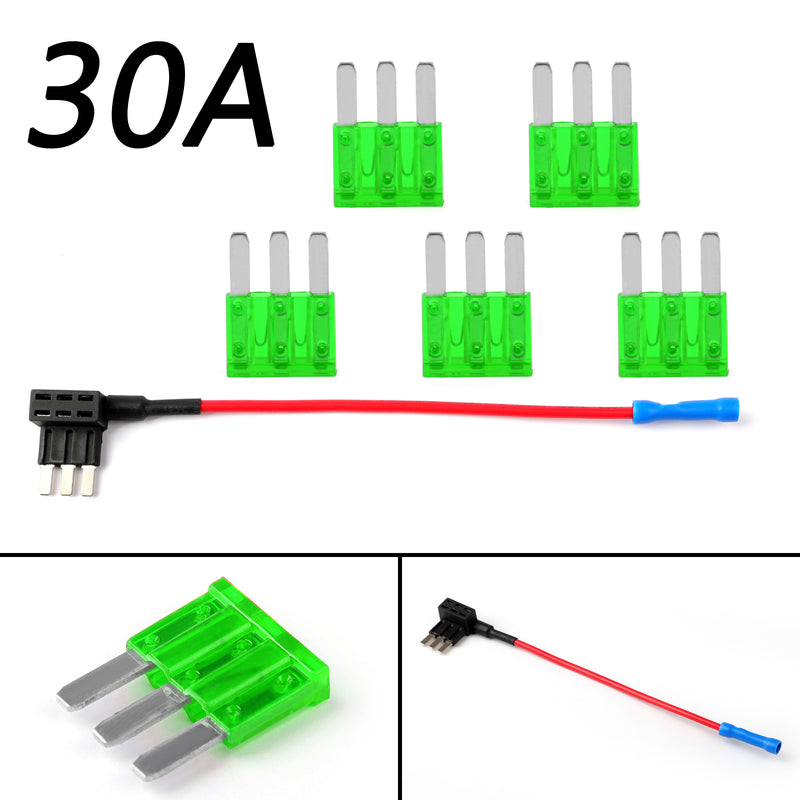 1 ¡Á Micro3 Fuse Automotive ATL 3 Prong Blade Fuse Holder + 5 ¡Á 30A Micro3 Fuse