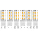 6pcs Non-dimmable G9 Led Bulbs Ceiling Light 40W Equivalent 3000K/6000K White