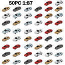 50pcs HO Scale Model Car 1:87 Building Train Scenery Architecture Model