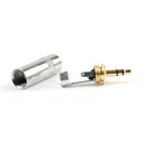 4Pcs 3.5mm 3Pole Plug Gold-Plated Contact Plug Jack Solder Audio For Headphone Silver