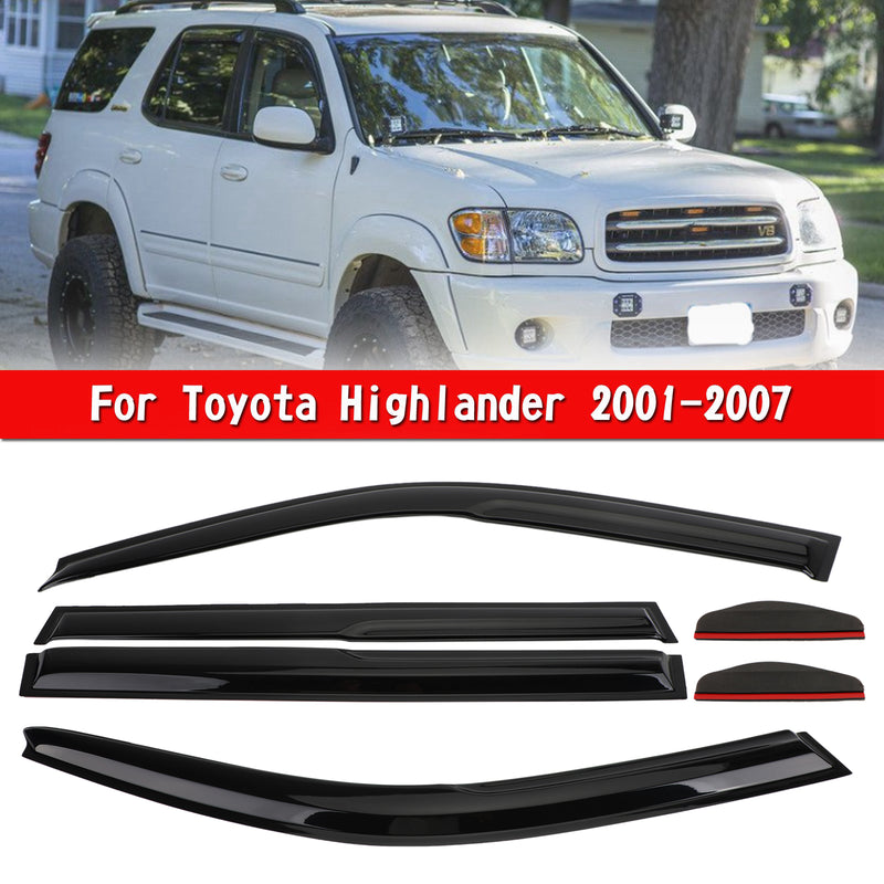 Toyota Highlander 2001-2007 Car Window Sun Rain Guard Visors Kit 6PCS