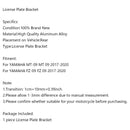 License Plate Holder Frame Bracket For YAMAHA MT-09 FZ-09 MT FZ 09 2017-2020 Generic