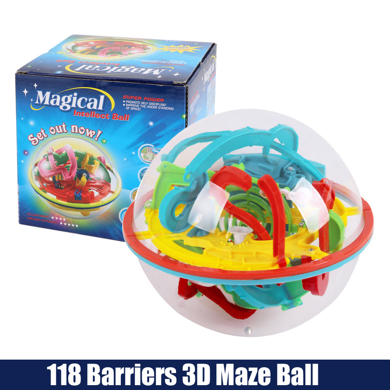 Labyrinth Magic Intellect Balance Puzzle Toy 118 Barriers 3D Maze Ball