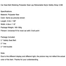 2PCS Car Seat Belt Webbing Polyester Seat Lap Retractable Safety Strap Red 3.5M Generic