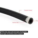 6AN -6AN Black Nylon E85 PTFE Fuel Line 10FT 6 Fittings Hose Kit