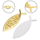 3D Car Decal Emblem Sticker Religious God For Jesus Christian Fish Symbol Silver