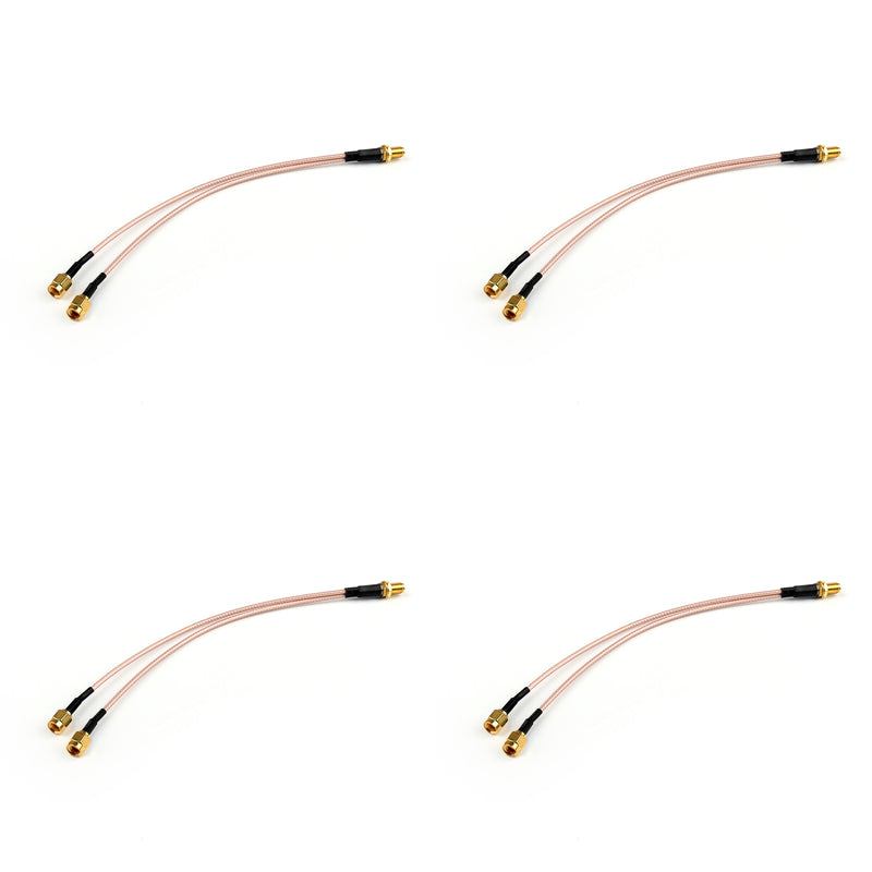 4Pcs 20cm RG316 RP-SMA Female to Y Type 2x RP-SMA Male Splitter Pigtail Cable 8in