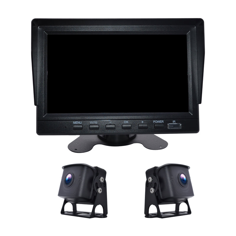 7 " Monitor DVR Driving Video Recorder for RV Truck Bus + 2Pcs Rear View Backup Camera