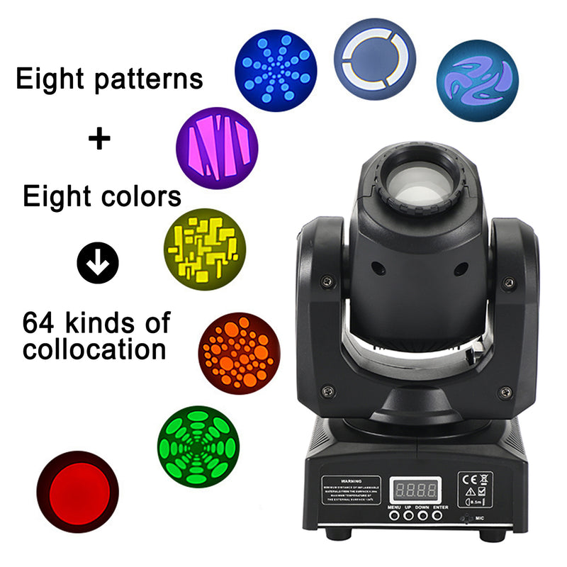 120W Moving Head 8Gobo Stage Lighting RGBW LED DMX Beam Disco Party Light