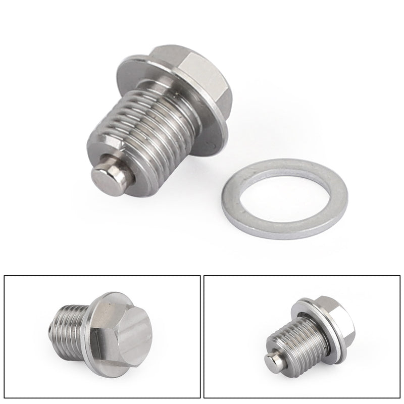 M14 x 1.5 MM Stainless Steel Car Oil Drain Plug with Neodymium Magnet Universal
