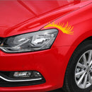 Porsche Volkswagen Beetle Black Car Headlight Eyelash Sticker Eyebrow Decal