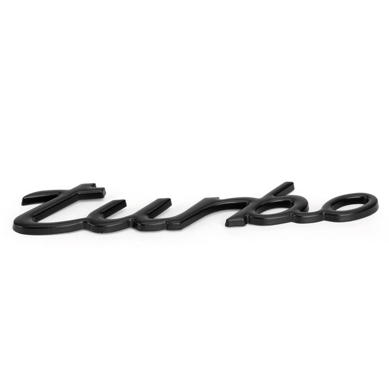 3D Car Sticker Plating Metal Turbo Logo Emblem Badge Decal Black Generic