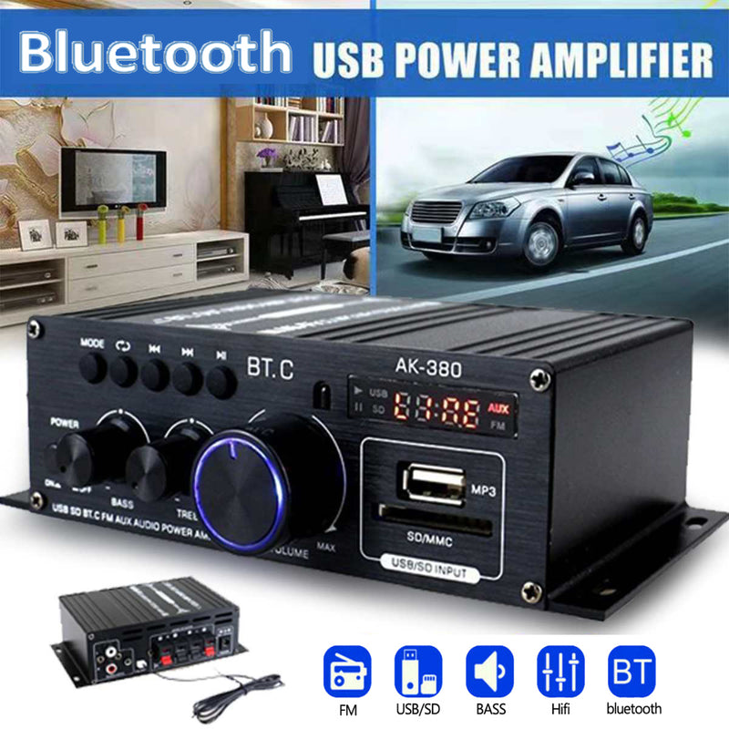 Bluetooth 2.0CH 400W Hi-Fi Auto Stereo 12V MP3 Car Audio Amplifier Radio Booster