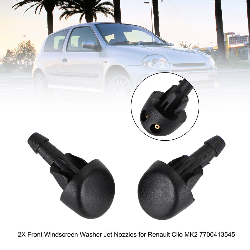 2X Front Windscreen Washer Jet Nozzles for Renault Clio MK2 7700413545 Generic
