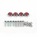 Union Jack Chrome Metal License Plate Frame Screw Bolt Cap Para Mini Cooper