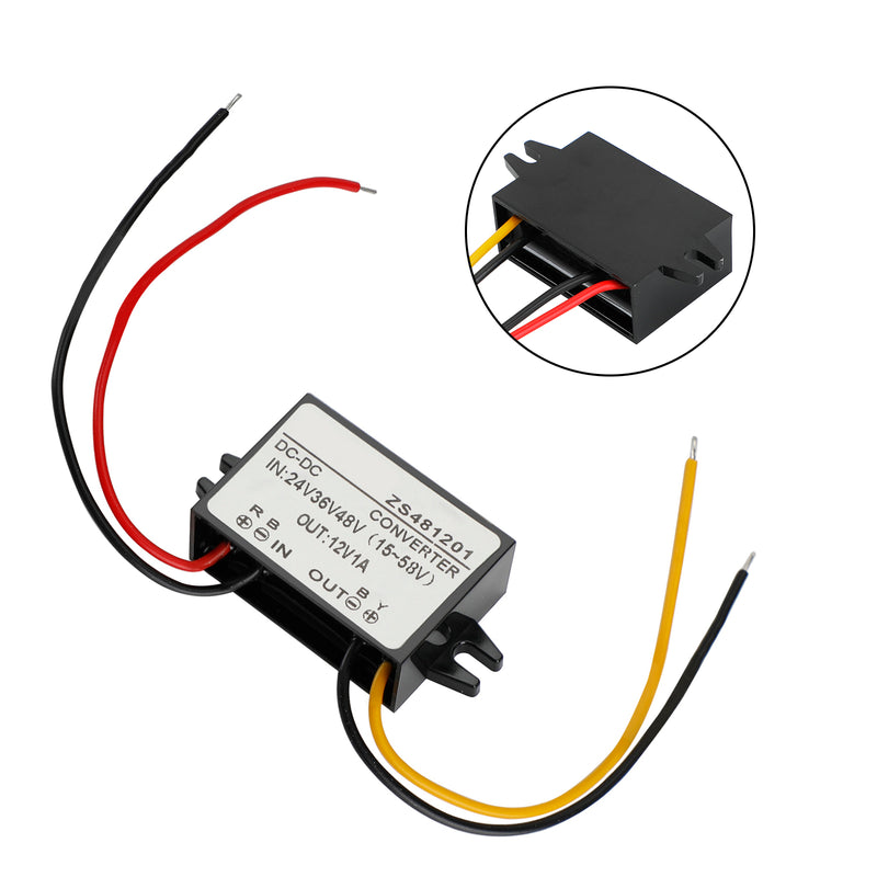 Waterproof DC-DC Converter 24V 36V 48V Step Down to 12V Power Supply Module