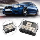 Plastic housing Splitter Heat resistant Clear Cover Distribution Block T Type 1x0GA In 4x4GA Out Splitter Nickel Plated for Car Audio Marine