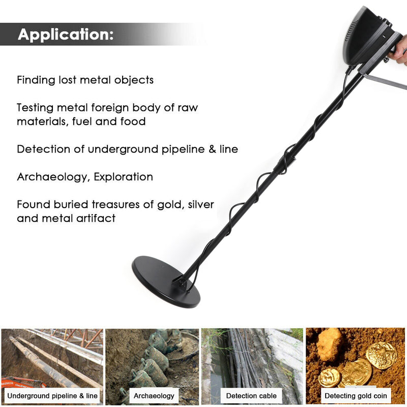 Metal Detector 7.8" Hunter Deep Sensitive Come With Shovel Earphone