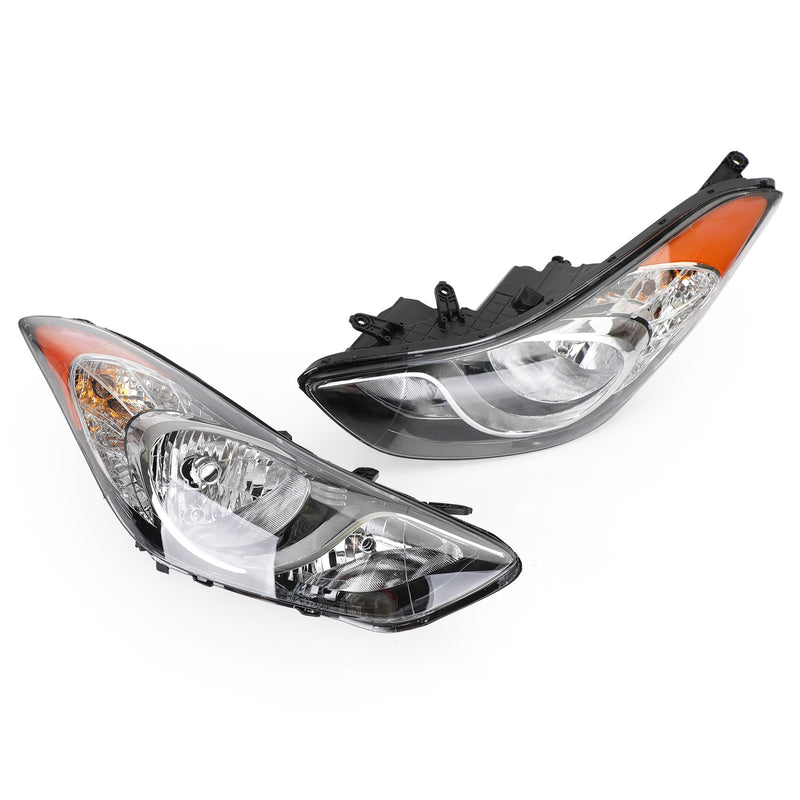 Elantra 4-Door 2011-2013 Left+Right Headlights Headlamps 92101-3Y000 HY2502161 81550-0R090,81560-0R090