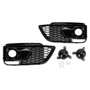 Audi Q5 SQ5 2018-2020 RSQ5 Black Front Honeycomb Fog Lamp Grilles Cover