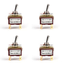 4Pcs 2 Terminal 4Pin ON-OFF 15A 250V Toggle Switch Boot DPST Industrial Grade