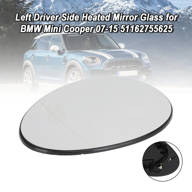 BMW Mini Cooper 2007-2015 51162755625 Left Driver Side Heated Mirror Glass