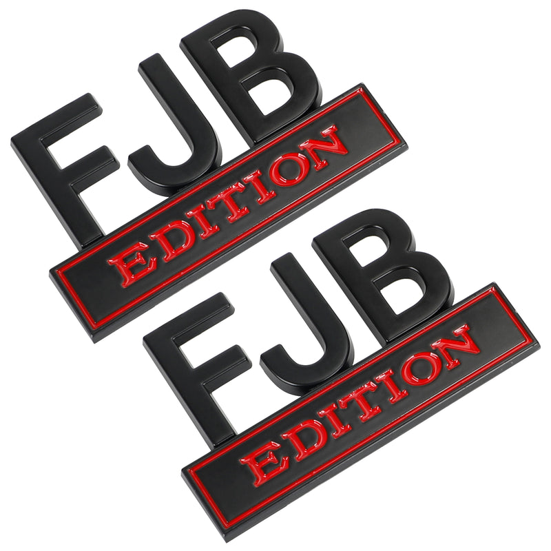 2¡Á FJB EDITION 3D Emblem Badge Truck Car Decal Bumper Sticker Black & Red