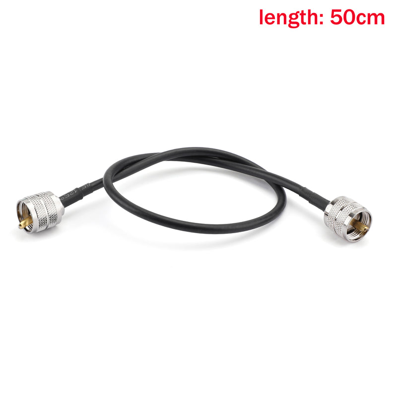 10Pcs UHF PL259 Male to Male Plug Coax Pigtail Jumper Coaxial Cable RG58 50cm Connector