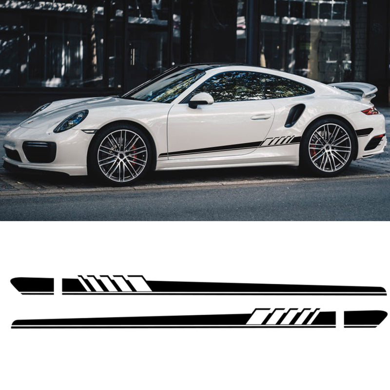 2pcs Mercedes Benz W205 C Class AMG Side Skirt Stripes Decal Sticker Black