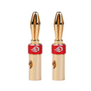 2PCS Solderless Banana Plug Gold-plated Speaker Cable Audio Connector Red