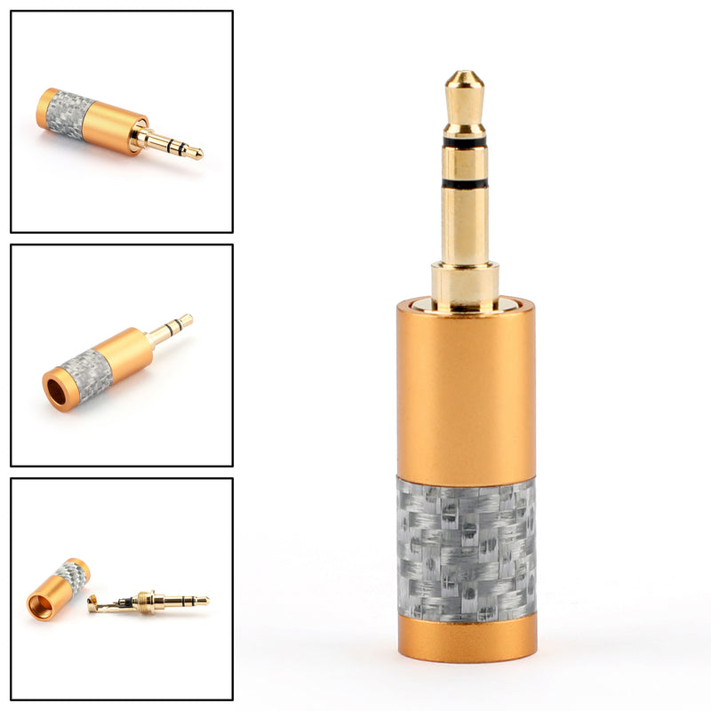 4PCS Mini 3.5mm 3 Pole Stereo Plug Audio Connector Fit DIY Headphone Gold