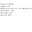 5x BNC To DIN 1.0/2.3 RG179 HD-SDI Cable For Blackmagic HyperDeck Shuttle 50CM